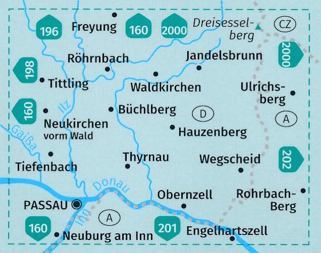 Carte de randonnée n° 197 - Forêt de Bavière Sud + Activ Guide (Allemagne) | Kompass carte pliée Kompass 