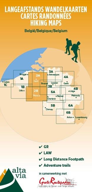 Carte de randonnée n° 2 - Flandre orientale et Hainaut | Alta Via carte pliée Alta Via 