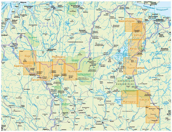 Carte de randonnée n° 2 - Kaaresuvanto Lätäseno Ropinsalmi (Laponie) | Karttakeskus carte pliée Karttakeskus 