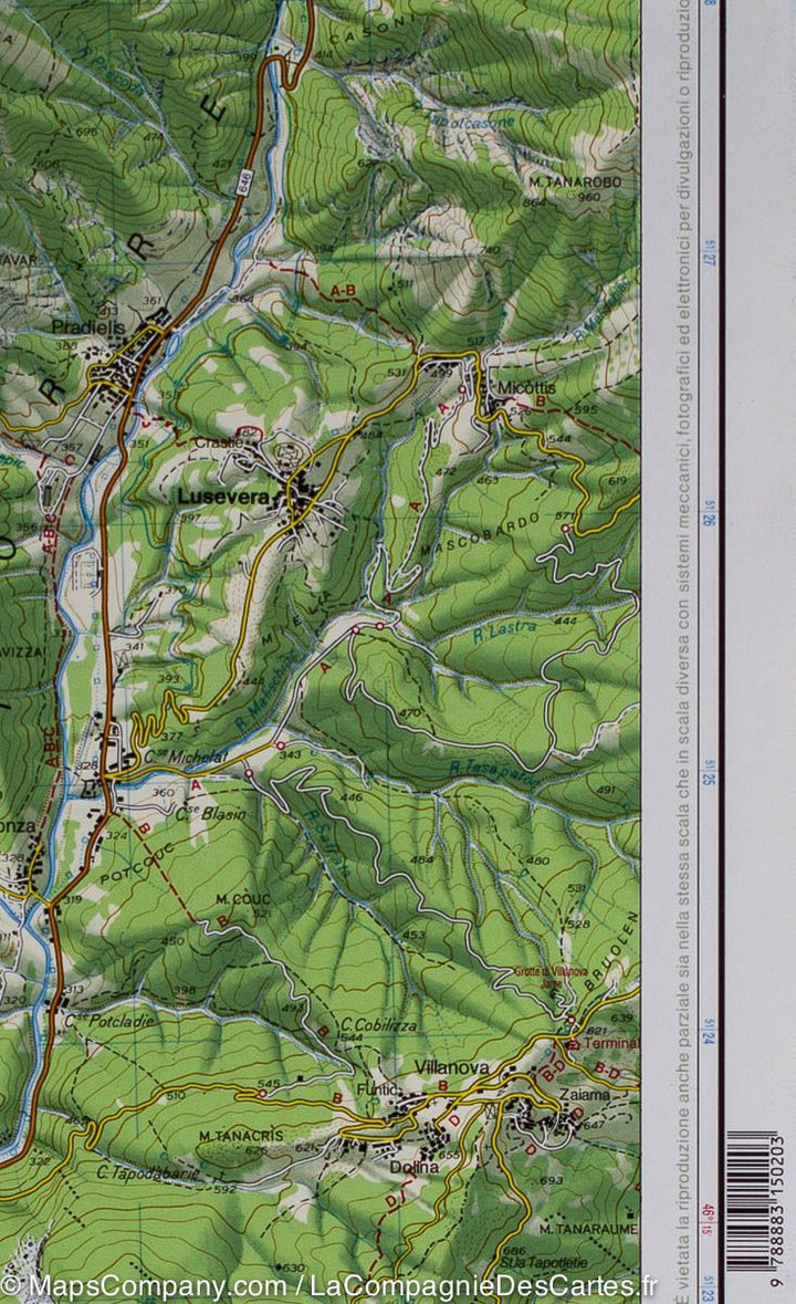 Carte de randonnée n° 20 - Préalpes carniques autour de Gemona (Préalpes carniques, Italie) | Tabacco carte pliée Tabacco 