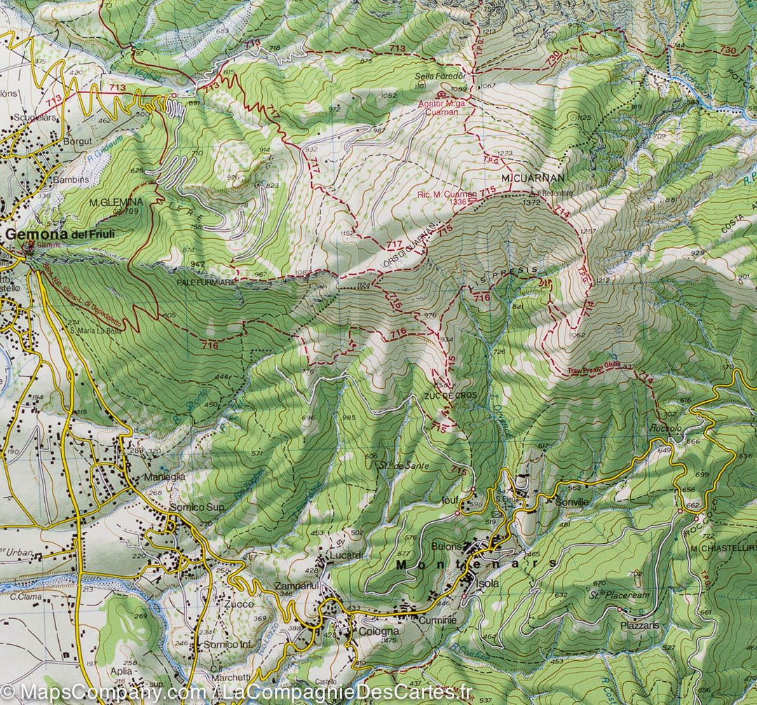 Carte de randonnée n° 20 - Préalpes carniques autour de Gemona (Préalpes carniques, Italie) | Tabacco carte pliée Tabacco 