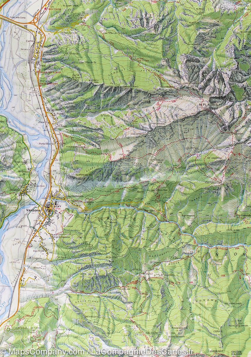 Carte de randonnée n° 20 - Préalpes carniques autour de Gemona (Préalpes carniques, Italie) | Tabacco carte de randonnée Tabacco