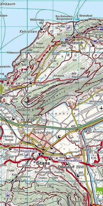 Carte de randonnée n° 20 - Vierwaldstättersee, Pilatus, Rigi, Mythen (Suisse) | Kümmerly & Frey-1/40 000 carte de randonnée Kümmerly & Frey