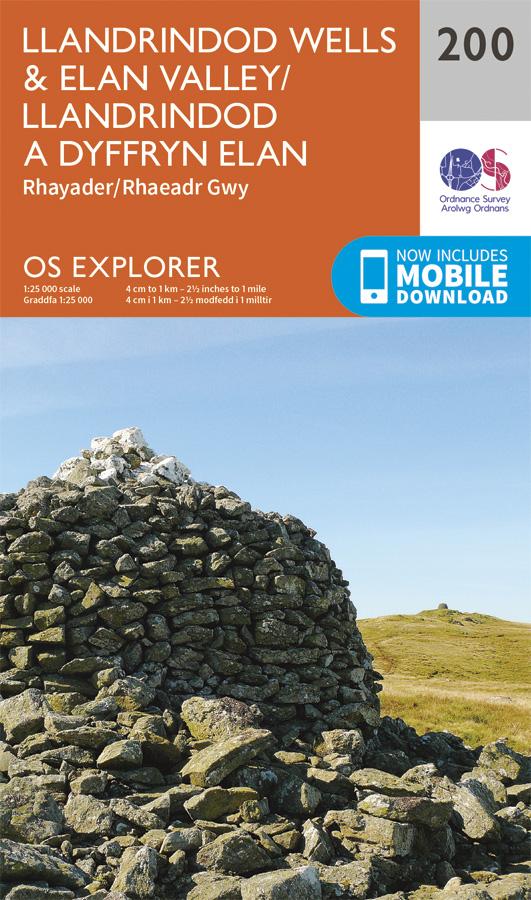 Carte de randonnée n° 200 - Llandrindod Wells, Elan Valley (Grande Bretagne) | Ordnance Survey - Explorer carte pliée Ordnance Survey 