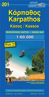 Carte de randonnée n° 201 - Karpathos, Kasos | Road Editions carte de randonnée Road Editions