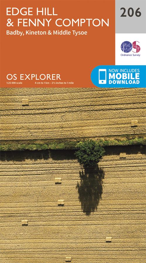 Carte de randonnée n° 206 - Edge Hill, Fenny Compton (Grande Bretagne) | Ordnance Survey - Explorer carte pliée Ordnance Survey 