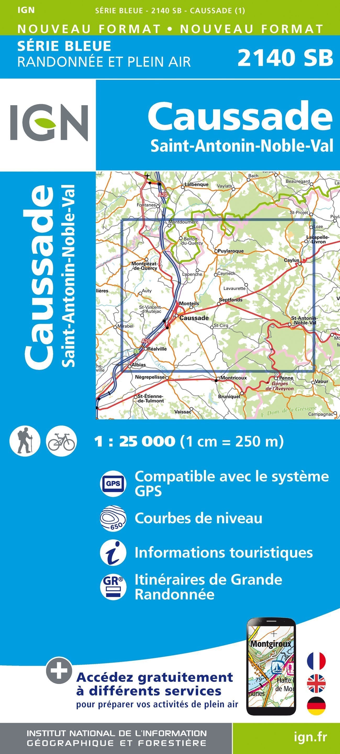 Hiking Map No 2140 Caussade Saint Antonin Noble Val IGN hiking-map-no-2140-caussade-saint-antonin-noble-val-ign