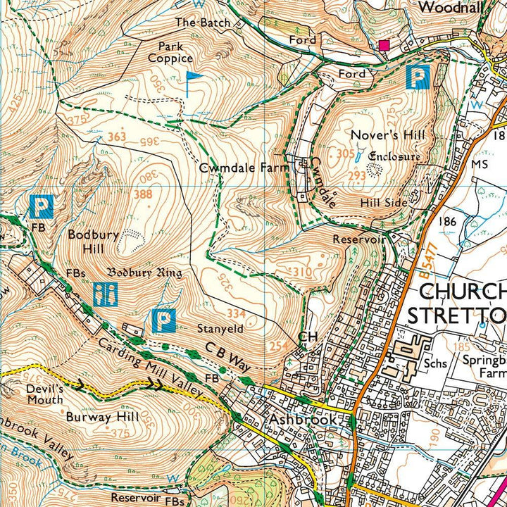 Carte de randonnée n° 217 - Long Mynd, Wenlock Edge (Grande Bretagne) | Ordnance Survey - Explorer carte pliée Ordnance Survey 
