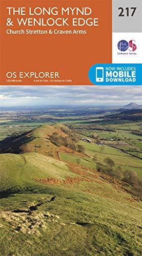 Carte de randonnée n° 217 - Long Mynd, Wenlock Edge (Grande Bretagne) | Ordnance Survey - Explorer carte pliée Ordnance Survey 