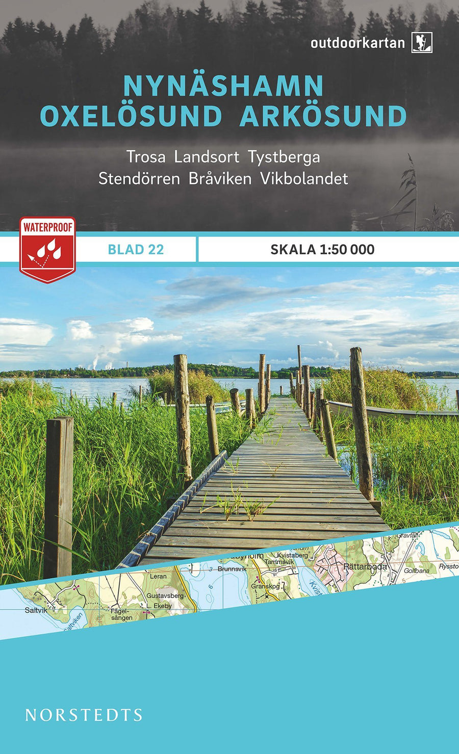 Carte de randonnée n° 22 - Nynäshamn, Oxelösund, Arkösund (Suède) | Norstedts - Outdoor carte pliée Norstedts 