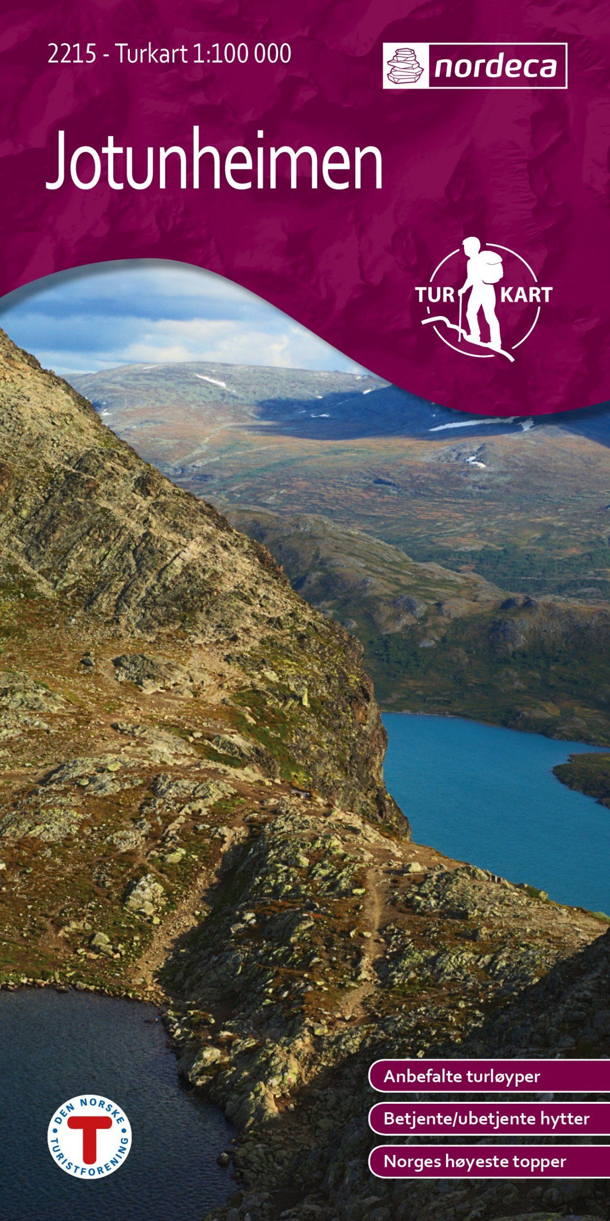 Carte de randonnée n° 2215 - Jotunheimen (Norvège) | Nordeca - Turkart 1/100 000 carte de randonnée Nordeca