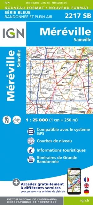 Carte de randonnée n° 2217 - Méréville, Sainville | IGN - Série Bleue carte de randonnée IGN