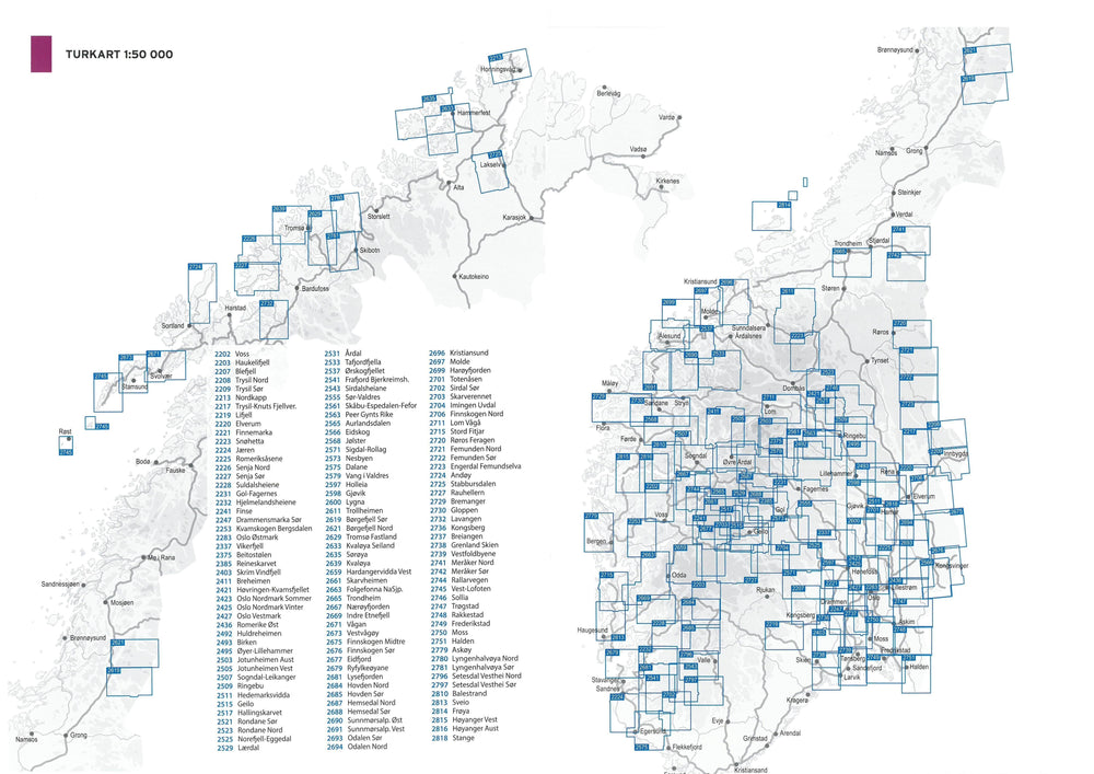 Carte de randonnée n° 2217 - Trysil-Knuts Fjellverden (Norvège) | Nordeca - Turkart 1/50 000 carte pliée Nordeca 