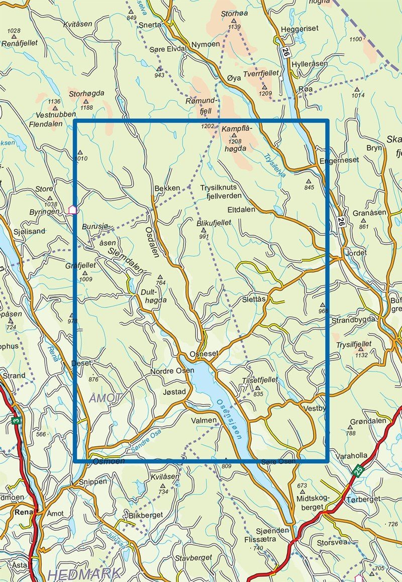 Carte de randonnée n° 2217 - Trysil-Knuts Fjellverden (Norvège) | Nordeca - Turkart 1/50 000 carte pliée Nordeca 
