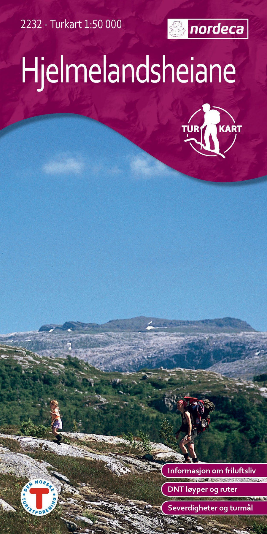 Carte de randonnée n° 2232 - Hjelmelandsheiane (Norvège) | Nordeca - Turkart 1/50 000 carte pliée Nordeca 