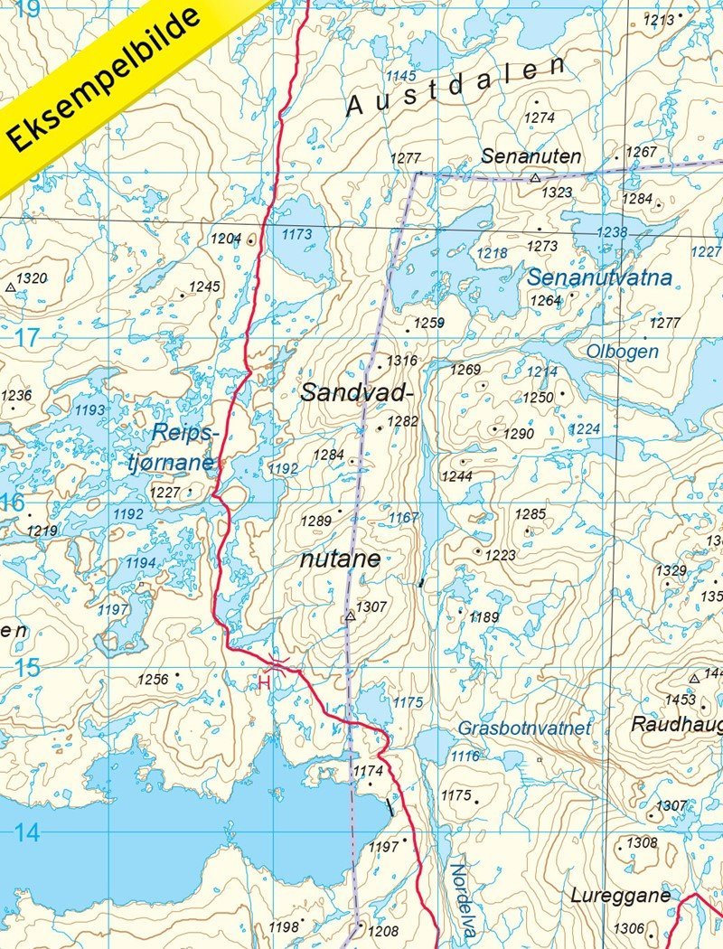 Carte de randonnée n° 2241 - Finse (Norvège) | Nordeca - Turkart 1/50 000 carte de randonnée Nordeca