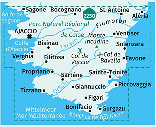 Carte de randonnée n° 2251 - Corse Sud (lot de 3)+ Activ Guide | Kompass carte de randonnée Kompass