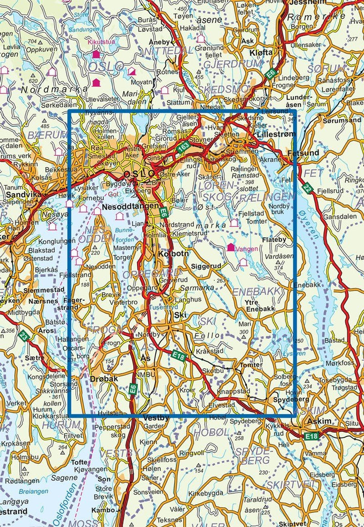 Carte de randonnée n° 2283 - Oslo Ostmark (Norvège) | Nordeca - Turkart 1/50 000 carte pliée Nordeca 