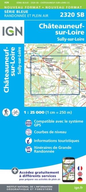 Carte de randonnée n° 2320 - Châteauneuf-sur-Loire, Sully-sur-Loire | IGN - Série Bleue carte de randonnée IGN
