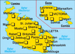 Carte de randonnée n° 235 - Malte & Gozo | Kompass carte de randonnée Kompass