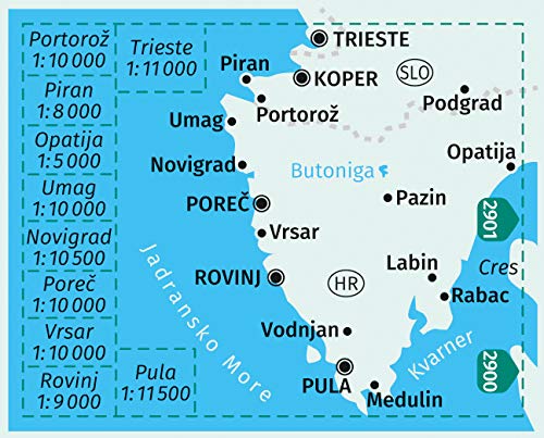 Carte de randonnée n° 238 - Istrie (Croatie) | Kompass carte de randonnée Kompass