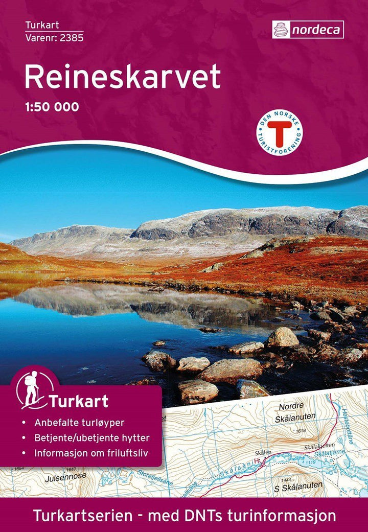 Carte de randonnée n° 2385 - Reineskarvet (Norvège) | Nordeca - Turkart 1/50 000 carte pliée Nordeca 