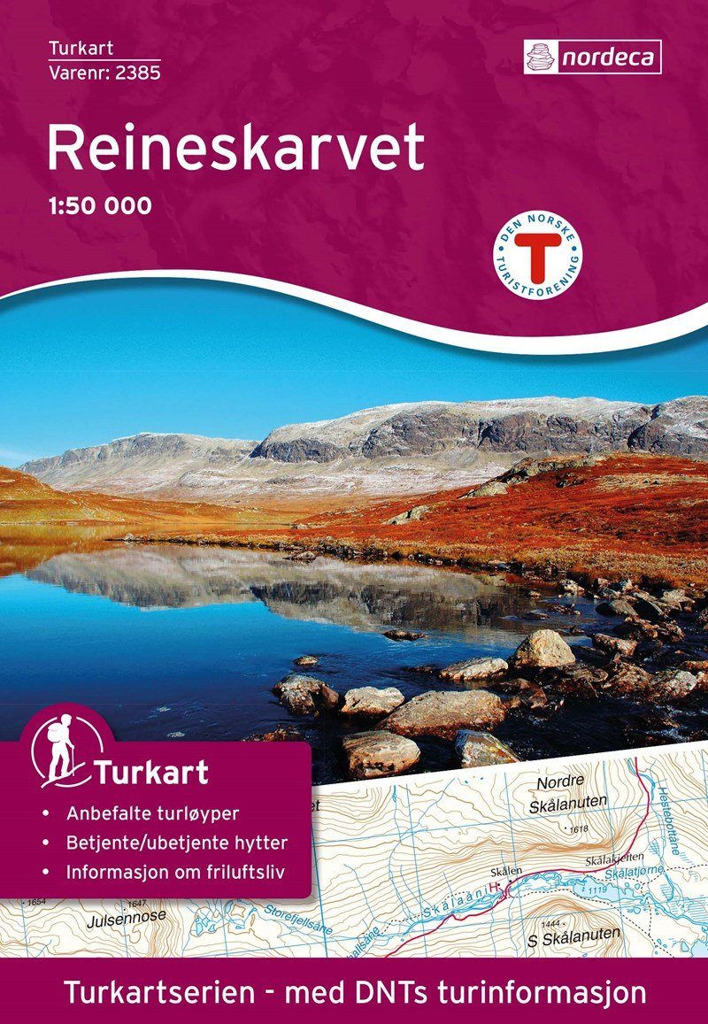 Carte de randonnée n° 2385 - Reineskarvet (Norvège) | Nordeca - Turkart 1/50 000 carte pliée Nordeca 