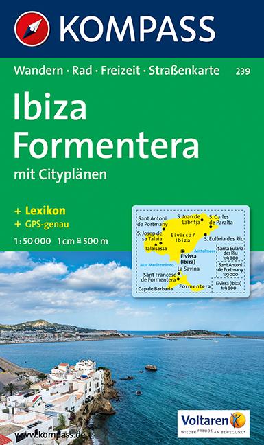 Carte de randonnée n° 239 - Ibiza & Formentera | Kompass carte de randonnée Kompass Default Title