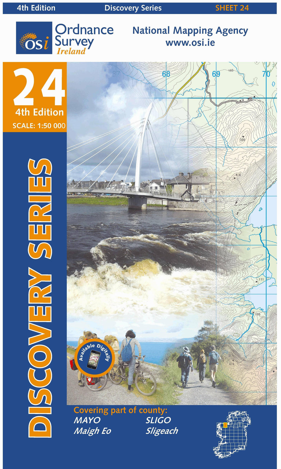 Carte de randonnée n° 24 - Mayo, Sligo (Irlande) | Ordnance Survey - série Discovery carte pliée Ordnance Survey Ireland 