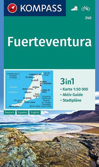 Carte de randonnée n° 240 - Fuerteventura | Kompass carte de randonnée Kompass