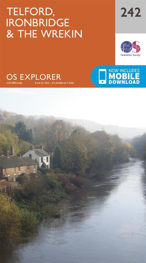 Carte de randonnée n° 242 - Telford, Ironbridge, the Wrekin (Grande Bretagne) | Ordnance Survey - Explorer carte pliée Ordnance Survey 