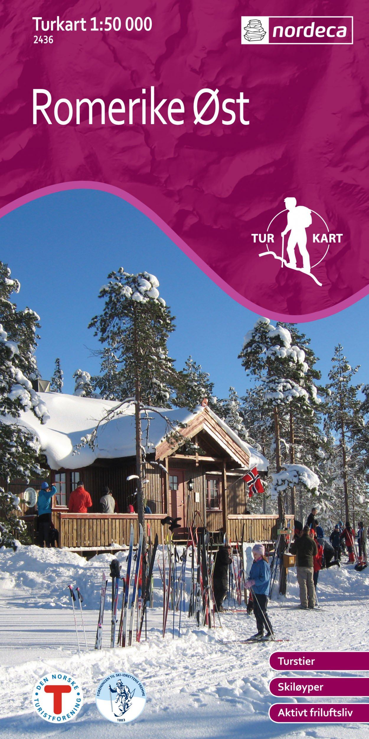 Carte de randonnée n° 2436 - Romerike Øst (Norvège) | Nordeca - Turkart 1/50 000 carte de randonnée Nordeca Default Title