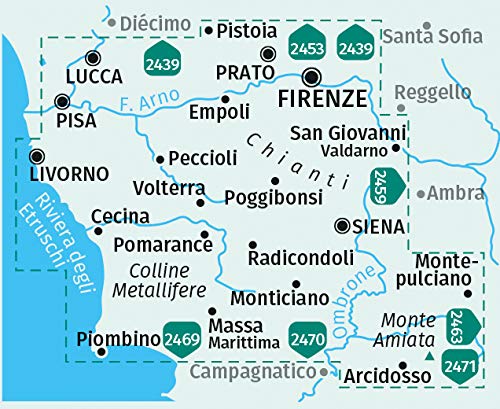 Carte de randonnée n° 2440 - Toscane | Kompass carte de randonnée Kompass