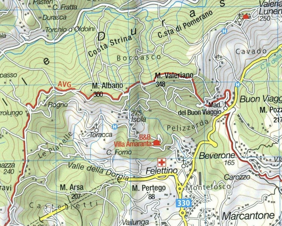 Carte de randonnée n° 2450 - Cinq Terres (Ligurie, Italie) | Kompass carte pliée Kompass 