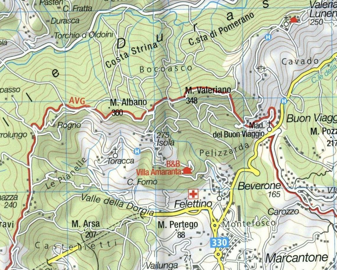 Carte de randonnée n° 2450 - Cinq Terres (Ligurie, Italie) | Kompass carte de randonnée Kompass