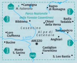 Carte de randonnée n° 2459 - Arezzo, Casentino (Italie) | Kompass carte de randonnée Kompass