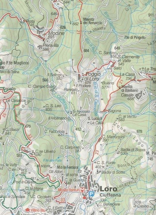 Carte de randonnée n° 2459 - Arezzo, Casentino (Italie) | Kompass carte de randonnée Kompass