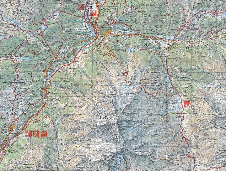 Carte de randonnée n° 245T - Stans (Suisse) | Swisstopo - Excursions au 1/50 000 carte pliée Swisstopo 