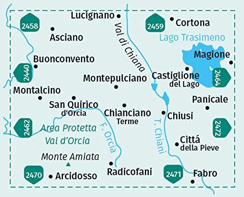 Carte de randonnée n° 2463 - Lago Trasimène + Guide (Ombrie, Italie) | Kompass carte pliée Kompass 