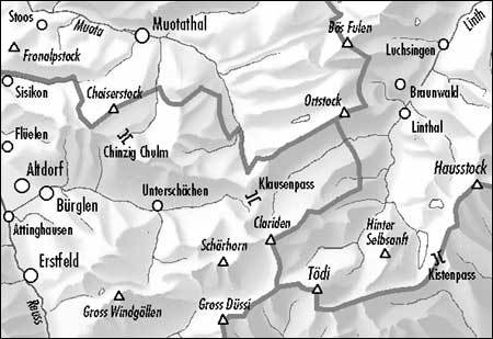 Carte de randonnée imperméable n° 246T - Klausenpass (Suisse) | Swisstopo - Excursions au 1/50 000 carte de randonnée Swisstopo