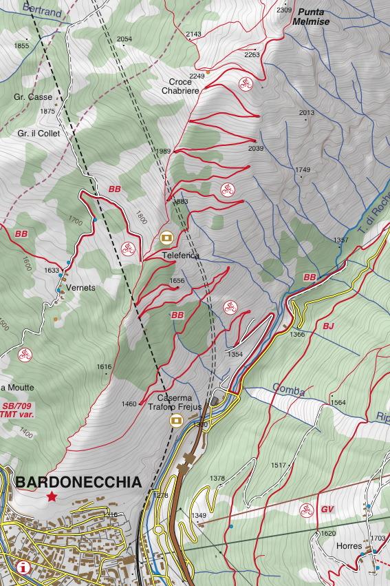 Carte de randonnée n° 25-01 - Alta Valle Susa | Fraternali - 1/25 000 carte pliée Fraternali 