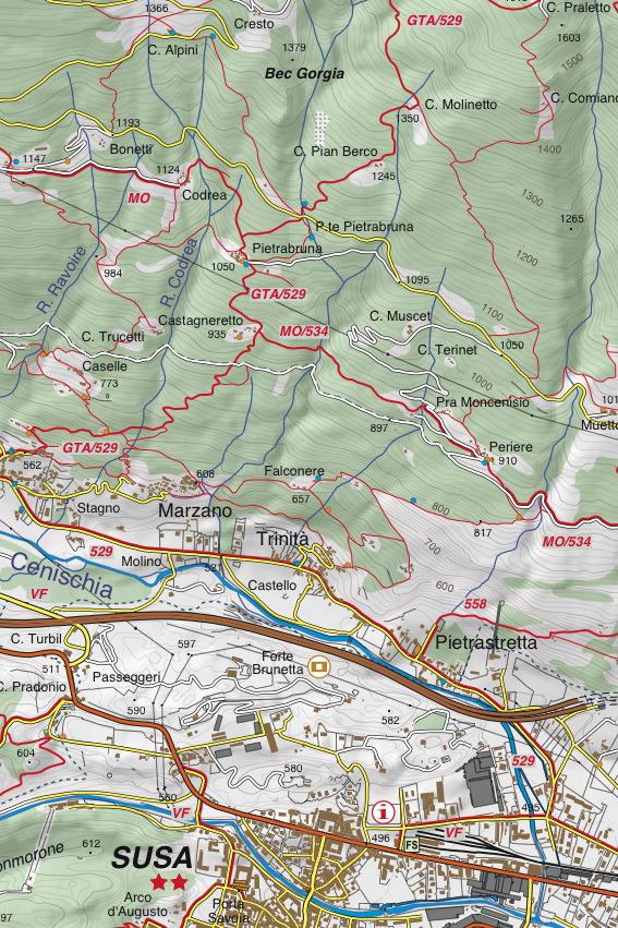 Carte de randonnée n° 25-03 - Val Susa, Val Cenischia, Rocciamelone, Val Chisone | Fraternali - 1/25 000 carte pliée Fraternali 