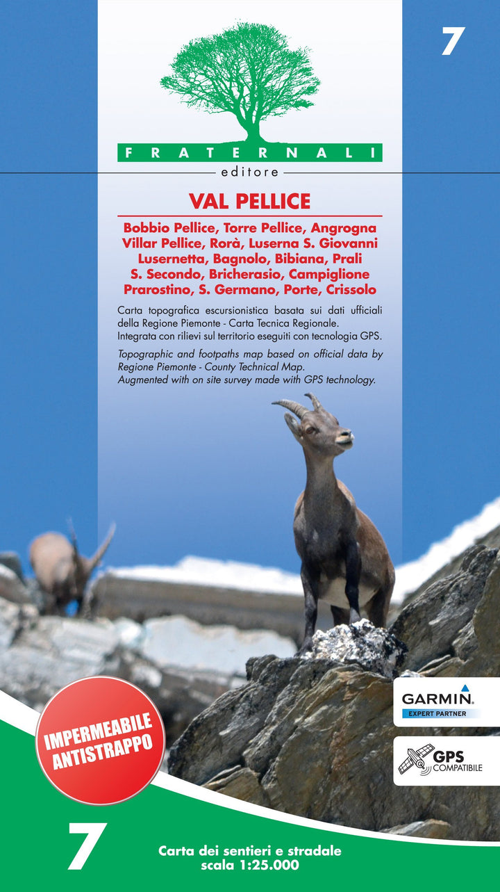 Carte de randonnée n° 07 - Val Pellice | Fraternali - 1/25 000 carte de randonnée Fraternali Default Title