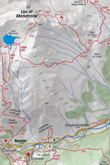 Carte de randonnée n° 08 - Valli di Lanzo | Fraternali - 1/25 000 carte de randonnée Fraternali