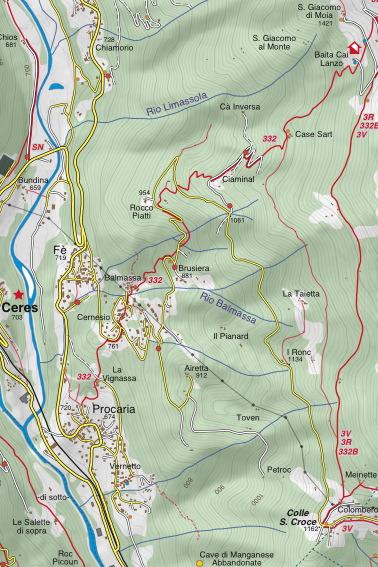 Carte de randonnée n° 25-09 - Basse Valli di Lanzo, Alto Canavese | Fraternali - 1/25 000 carte pliée Fraternali 