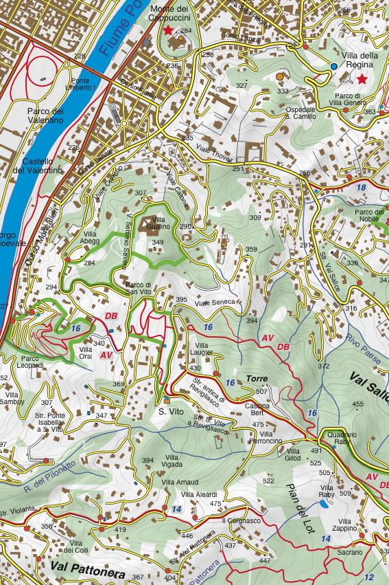 Carte de randonnée n° 25-18 - Collina di Torino | Fraternali - 1/25 000 carte pliée Fraternali 