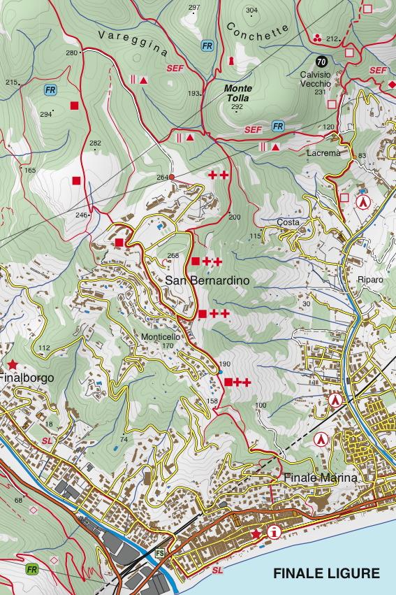 Carte de randonnée n° 20 - Finalese | Fraternali - 1/25 000 carte de randonnée Fraternali