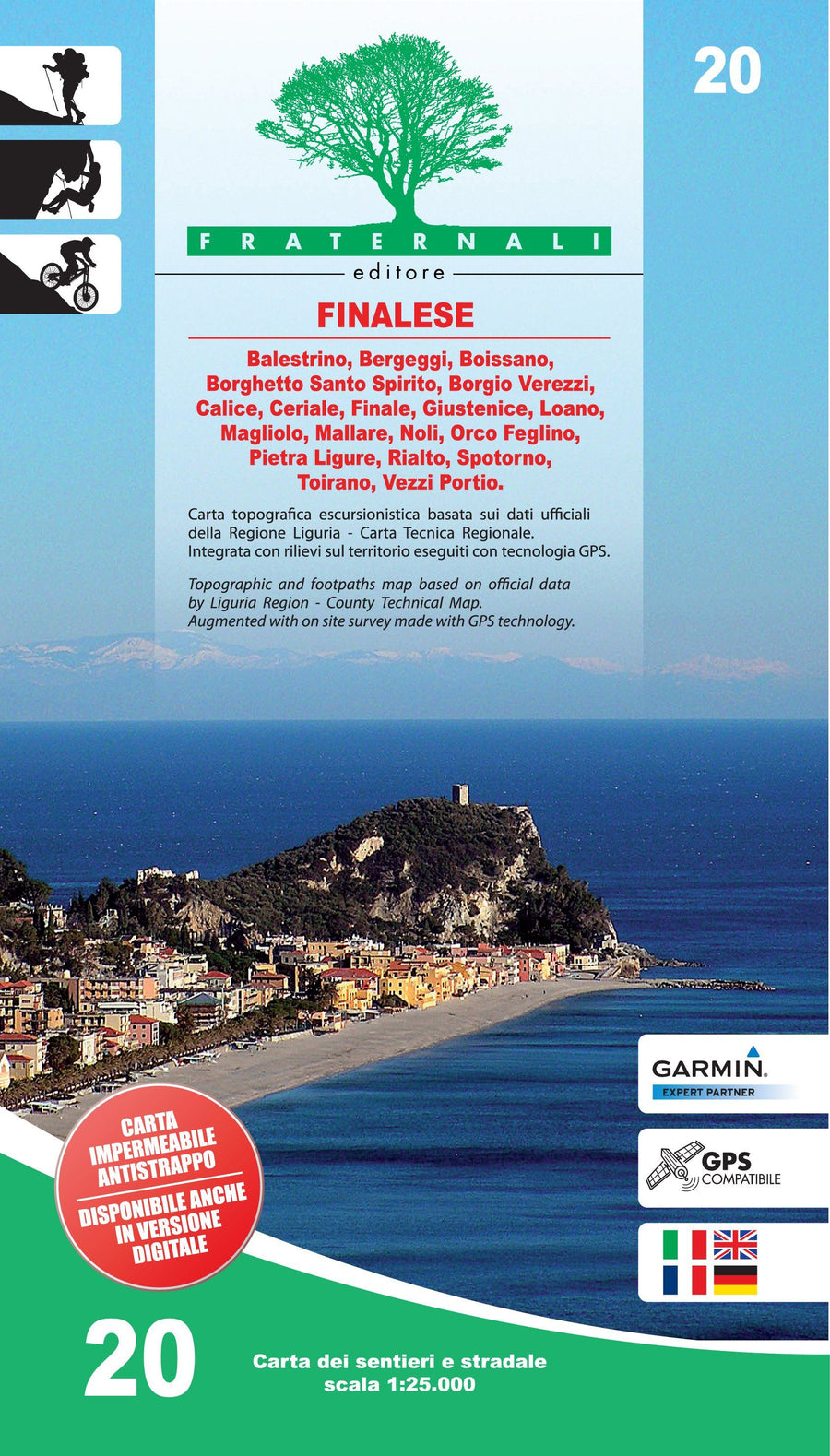 Carte de randonnée n° 25-20 - Finalese | Fraternali - 1/25 000 carte pliée Fraternali 