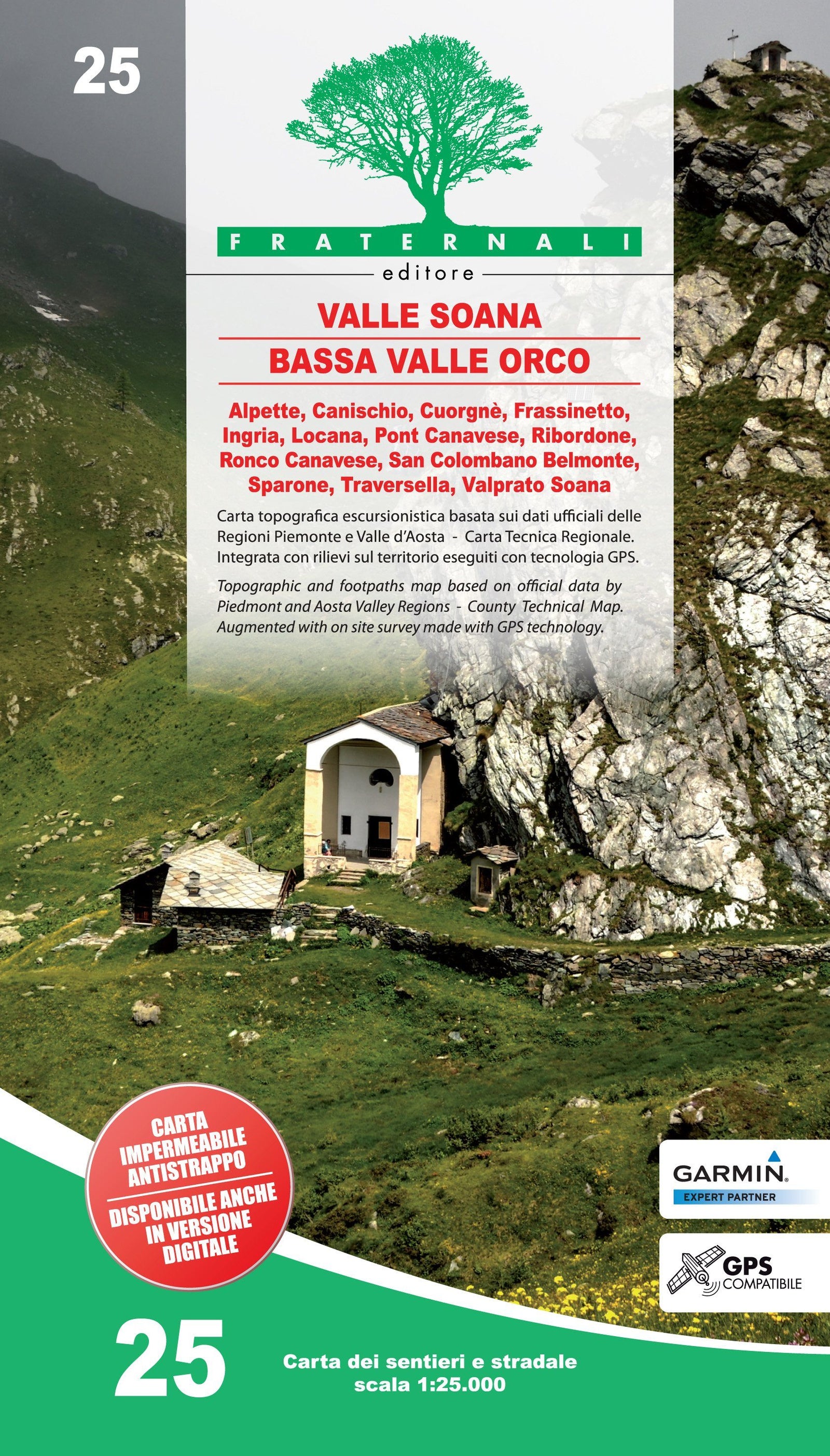 Carte de randonnée n° 25-25 - Valle Orco, Val Soana | Fraternali - 1/25 000 carte de randonnée Fraternali Default Title