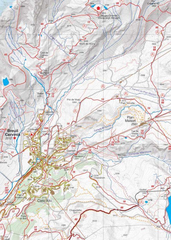 Carte de randonnée n° 25-32 - Monte Cervino, Valtourneche, Haut-Val d'Ayas | Fraternali - 1/25 000 carte pliée Fraternali 